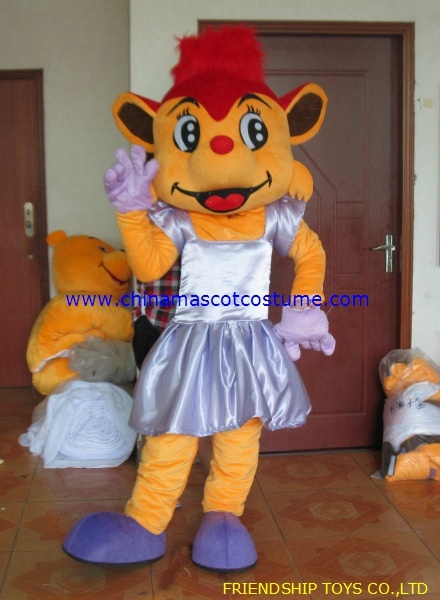 Happy rat cartoon mascot costume
