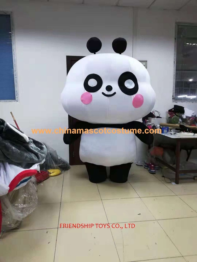 Inflatable customized panda mascot costume