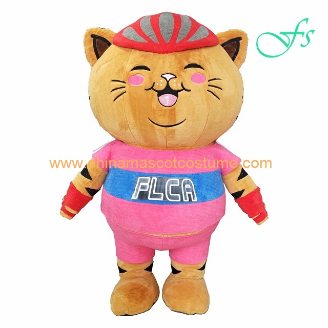Inflatable plush cat mascot costume