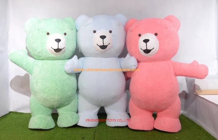 Colorful Teddy bear inflatable character mascot costume,giant teddy bear mascot costume