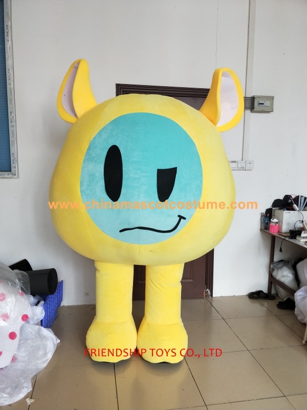 Yellow ear monster plush mascot costume