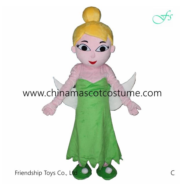 Tinker Bell Fairy mascot costume, Fairy cartoon costume