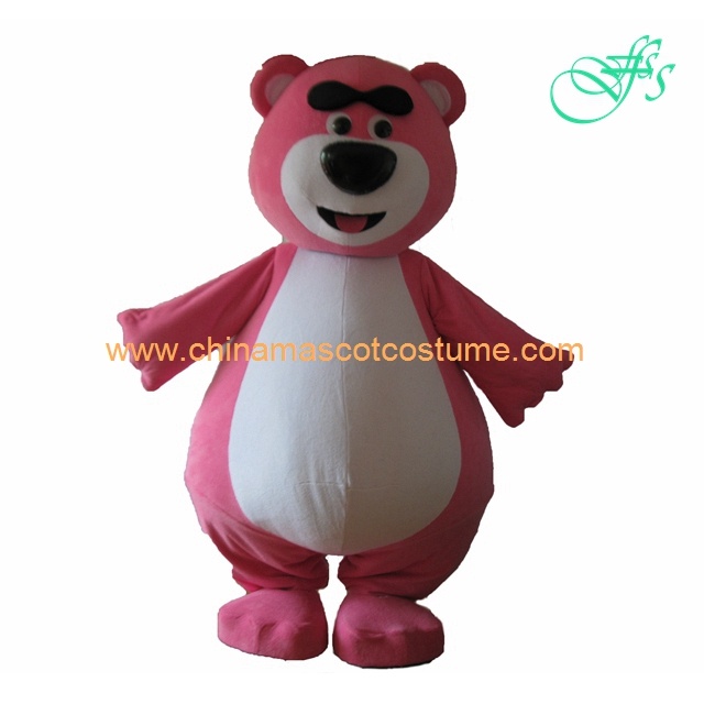 Lotso bear plush mascot costume, strawberry bear costume