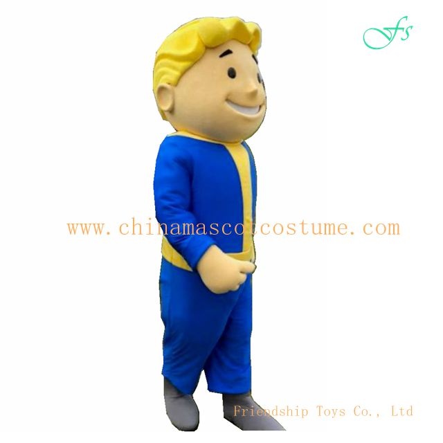 Vault boy character costume, Vault boy mascot costume