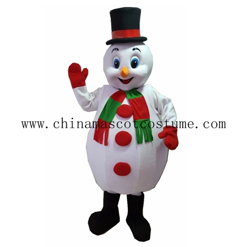 Frosty Snowman Mascot Costume, Holiday Character Costume for Advertising Use