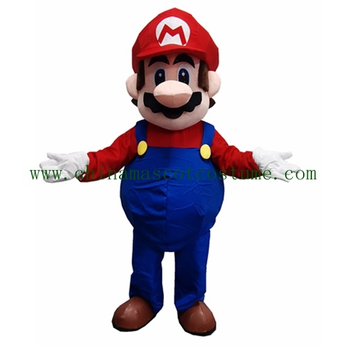 Mario Cartoon Mascot Costume, Custom Design Professional Character Costume For Promotion