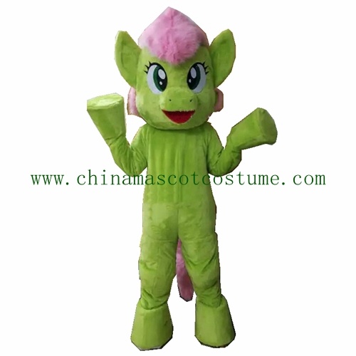 Green Little Pony Mascot Costume, Cartoon Character Costume Mascots Maker, Good Quality for Hire