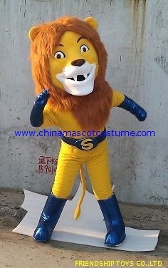 Super lion cartoon mascot costume