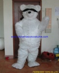White bear plush mascot costume