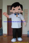 Handsome boy moving mascot costume