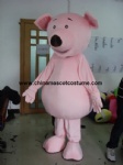 Pink pig mascot costume