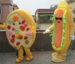 Pizza and hotdog mascot costume