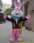 Animal pink rabbit mascot costume, rabbit moving mascot costume