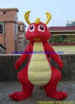 Red dragon cartoon mascot costume