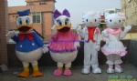 Donald duck and Hello Kitty mascot costume