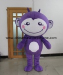 Purple monkey animal mascot costume
