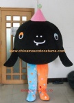 Black ball character mascot costume