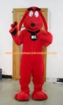 Red dog cartoon mascot costume