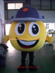 Smile face with hat mascot costume