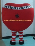 Red heart character mascot costume