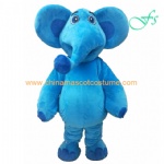 Blue elephant character mascot costume