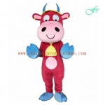 Red cow animal mascot costume