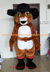 Puss in Boots cat mascot costume, cartoon cat mascot costume