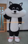 Black and white cat mascot costume