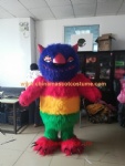 Long plush colorful big monster mascot costume