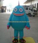 Blue snow monster cartoon mascot costume