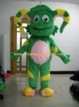 Long green fur monster mascot costume