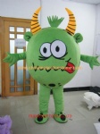 Green big ball fur mascot costume