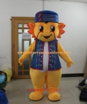 Yellow dragon fur mascot costume