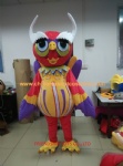 Colorful owl plush mascot costume