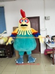 Colorful cock fur mascot costume