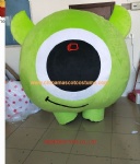Inflatable green eye character mascot costume
