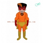 Orange color superman plush mascot costume