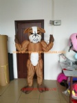Muscular bulldog animal mascot costume