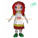 Puppet girl custom mascot costume, puppet moving costume