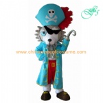 Pirate wolf mascot costume, wolf plush mascot costume