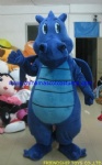 Dark blue dragon character mascot costume
