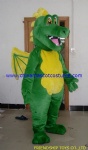 Green dragon cartoon mascot costume