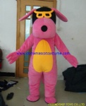 Pink dog plush mascot costume