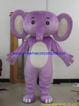 Purple elephant character mascot costume