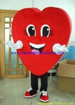 Red heart shape mascot costume
