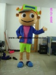 Yellow hat customized boy mascot costume