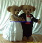 Teddy bear couple mascot costume