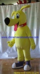 Yellow dog animal mascot costume