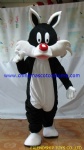 Sylvester in Loony Tunes,Black cat animal mascot costume