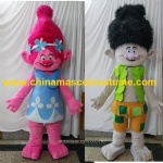 Poppy Trolls cartoon mascot costume